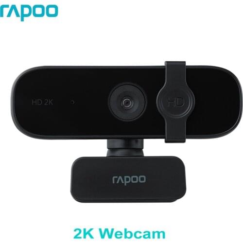 New Rapoo C280 Webcam 2K HD Autofocus With USB2.0/Mic/Rotatable Cameras For Live Broadcast Video Calling Conference With Cover