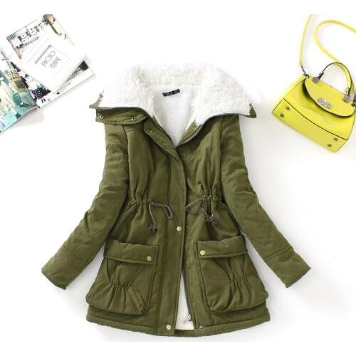 Ailegogo New Winter Women Cotton Coat Slim Snow Outwear Medium-long Wadded Jacket Thick Cotton Padded Warm Female Parkas