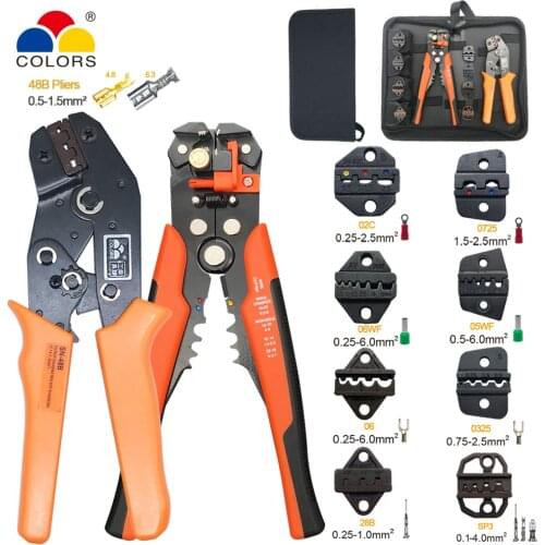 Crimping tool sn-48b 8 jaws multitool wire stripper kit crimper pliers for DuPont 2.54/XH2.54/5557/2.8/4.8/6.3/ tube terminals