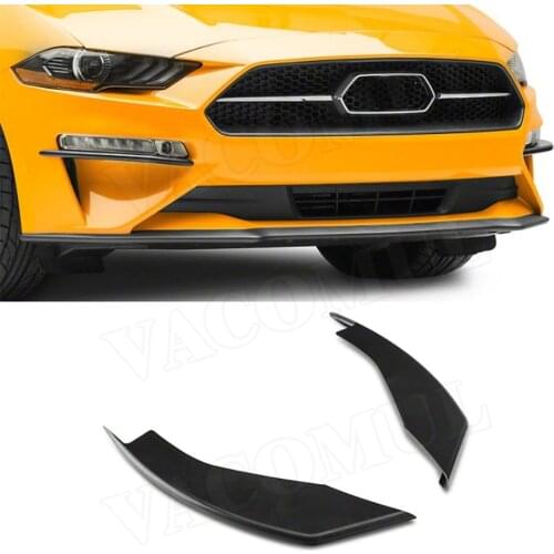 2pcs For Ford Mustang Coupe 2 Door 2018 - 2020 Front Fog Lamp Fins Splitters Trim Canards Fins Cover MP Style