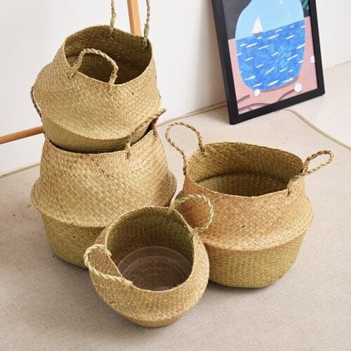 Basket Wicker Bamboo Home Decorative Basket for Flower Arranging Rattan Portable Retro Home Living Room Panier Rangement Cesto