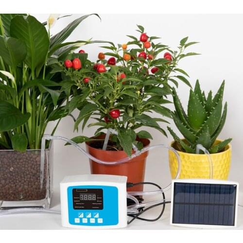 Hanging Intelligent Garden Solar Watering System 1/2 Pump Automatic Watering Device Potted Plant Drip Irrigation Timer System