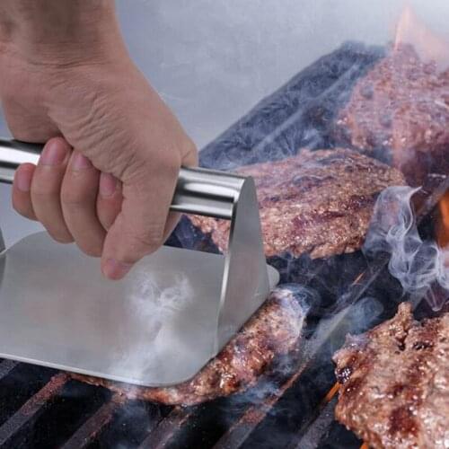 Stainless Steel Burger Press for Griddle Non-Stick Bacon Grill Press Burger Smasher Professional Griddle Accessories Kit