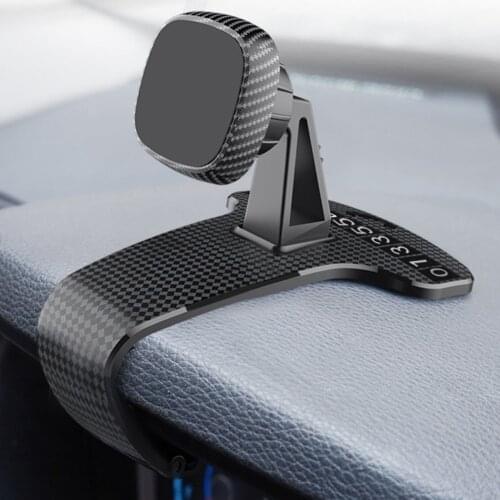 Dashboard HUD Bracket GPS Stand Magnetic Styling Anti Slip Stable 360 Rotation Easy Install Car Phone Holder With Number Plate