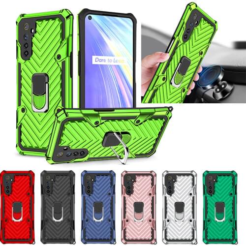 For Realme 6 Pro 6i 5 5i C15 C11 C3 Shockproof Case Armor Magentic Finger Ring Stand Back Cover For OPPO A52 A92 A5 A9 2020