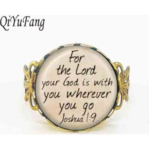 QIYUFANG I Love Christian Inspirational Jesus Ring Faith Bible Charm Men Women Leather Bangle Best Friends Gift Rings