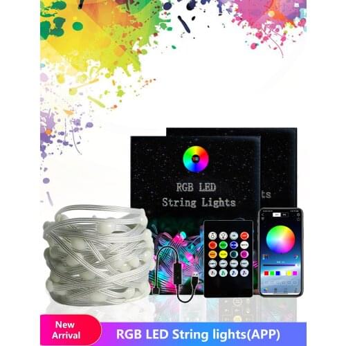 2021Newest LED RGB Copper Wire Light String APP Remote Control Wedding Christmas Holiday Garden Patio Interior Decoration 5 10m