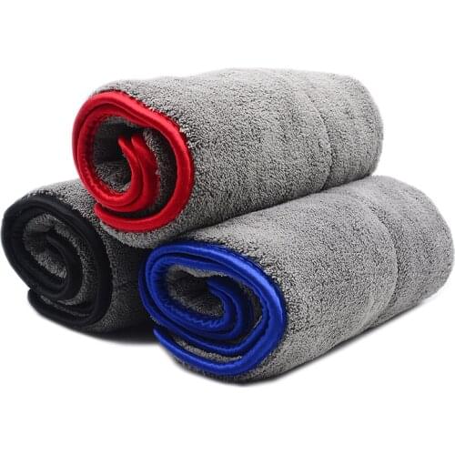 3PCS 1000GSM Super Thick Plush Microfiber Car Cleaning Care Cloths Microfibre Wax Polishing Wash Detailing Drying Towels 48x42cm