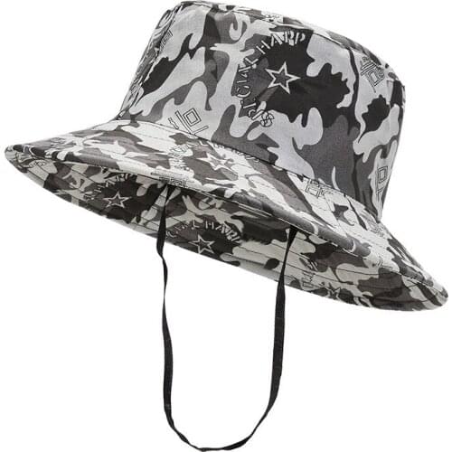 Unisex Summer Foldable Sun Fisherman Breathable Hat Men Women Wide Brim Digital Camouflage Travel Beach Sunscreen UV Cap R68