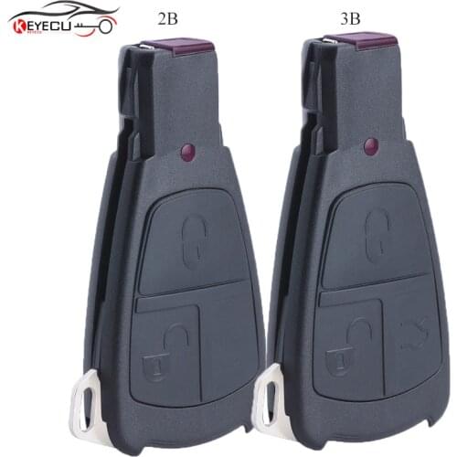 KEYECU 2 Button / 3 Button Replacement Smart Remote Key Shell Case for Mercedes-Benz E C S CLK Class