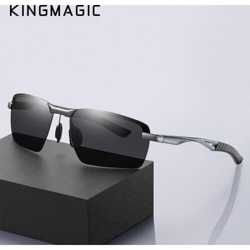 KINGMAGIC Aluminum Magnesium Polarized Sunglasses Men Driver Mirror Sun glasses Male Fishing Female Eyewear For Men