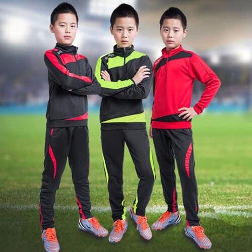 2016 Sport Running Football Sets Long Jacket Suit Kids Soccer Training Pants Survetement Leg boys Pantalon Tracksuits Sportswear