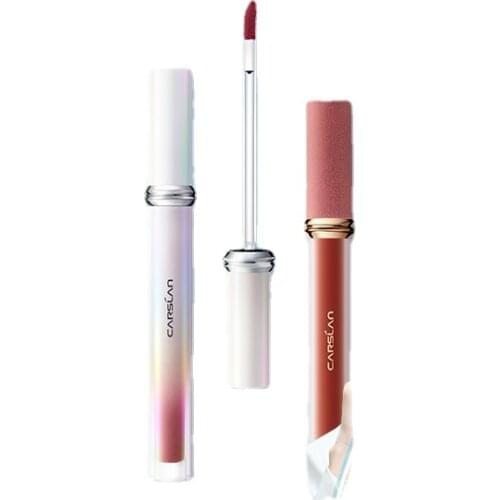 TT CARSLAN Sweet Kiss Jelly Lip Lacquer Small round Ring Mirror Water Light Matte Lip Gloss Lipstick