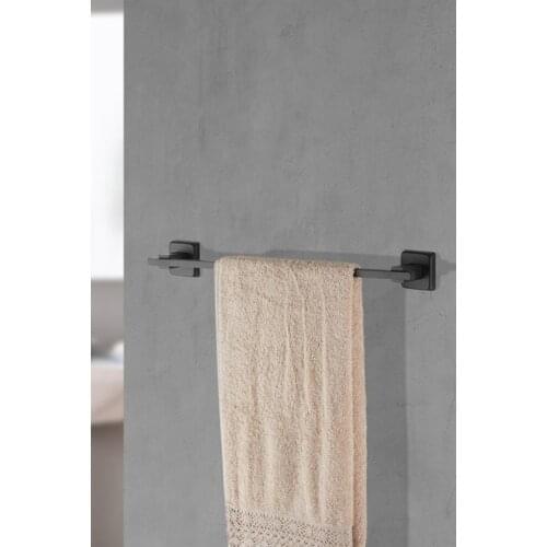 Tulip Stainless Matt Black Long Towel Holder