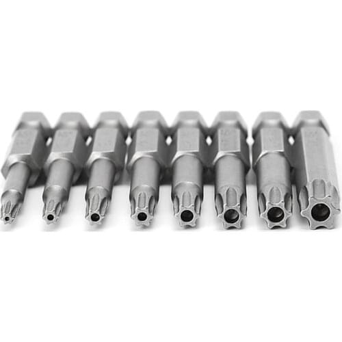 High-quality 8 Pieces/set 1/4 Inch 50 Mm T8-T40 Magnetic Torx Electric Screwdriver Bit Kit Hand Tool Accessories