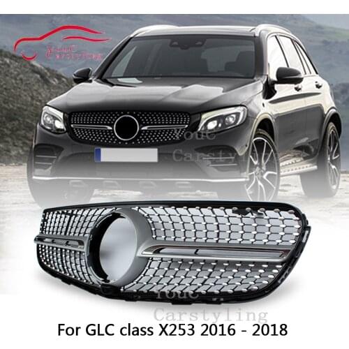 W253 Diamonds Grille Front Bumper Grill Mesh for Mercedes GLC class X253 C253 Coupe 2016 - 2018 GLC200 GLC250 GLC300 GLC350