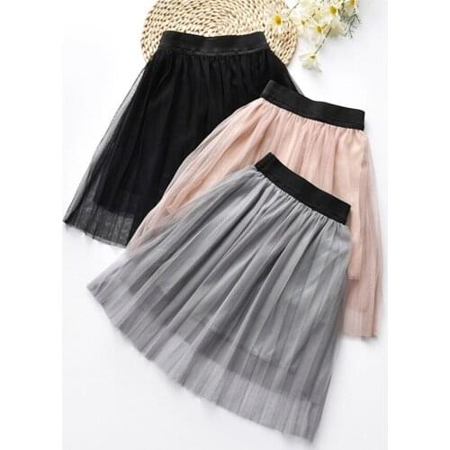 2019 New Baby Girls Tutu Skirts Fashion 3-layer Mesh Skirt For Girl Elastic Waist Princess Party Pleated Skirt 2 3 4 5 6 7 Y