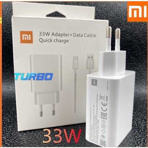 Original XiaoMi Mi 10 Fast 33W Charger Quick EU Travel Turbo Charge Adapter Type C 3A Cable For Mi 11 Redmi 10 10X K40 K30 Pro