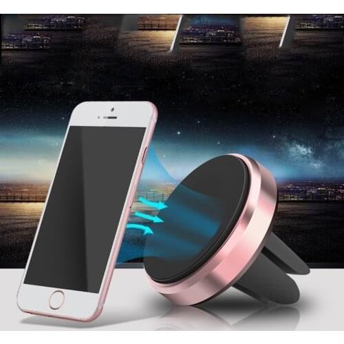 1 Pcs Car magnetic air outlet bracket magnet car bracket mobile phone holder round clip phone bracket for magnetic suction car