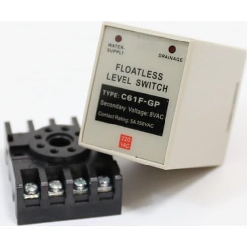 1PC Floatless Level Switch Water Level Controller Automatic Pump Switch liquid level relay 220VAC With 8pins Socket 50/60Hz