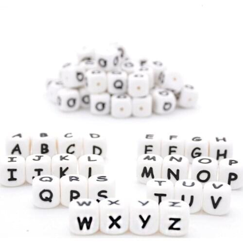 10Pcs Silicone English Alphabet Beads Letter Beads BPA Free DIY Baby Teething Necklace Accessories Baby Chewing Teether Toys