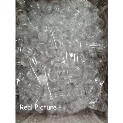 100PCS 3G Transparent Cream Jar, 3CC Mini Empty Clera Sample Container,Empty Cosmetic Containers Recipientes de Plastico