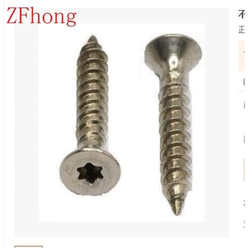 100pcs/lot ST4.8*13/16/19/25/32 Stainless Steel A2 torx screw SUS 304 Flat head self tapping torx screw