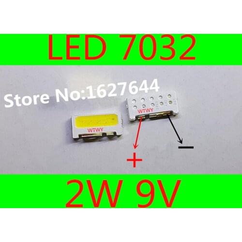 1000pcs LUMENS LED 7032 LED Backlight TV High Power 2W 9V LED Backlight Cool white For LED LCD TV Backlight Application