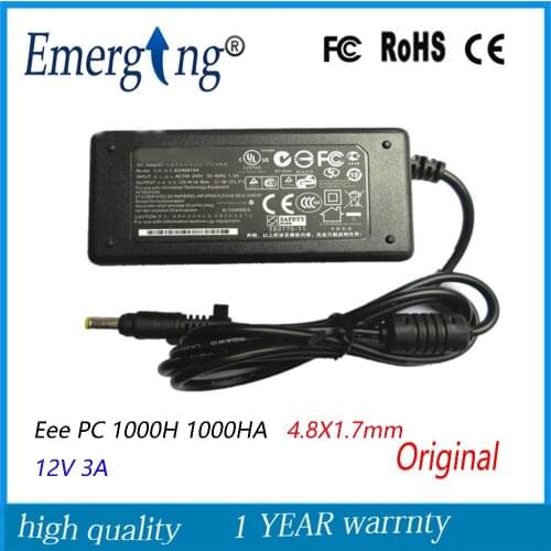 12V 3A 4.8*1.7mm New AC Laptop Adapter For ASUS Eee PC 900 901 1000 1000H 1000HE