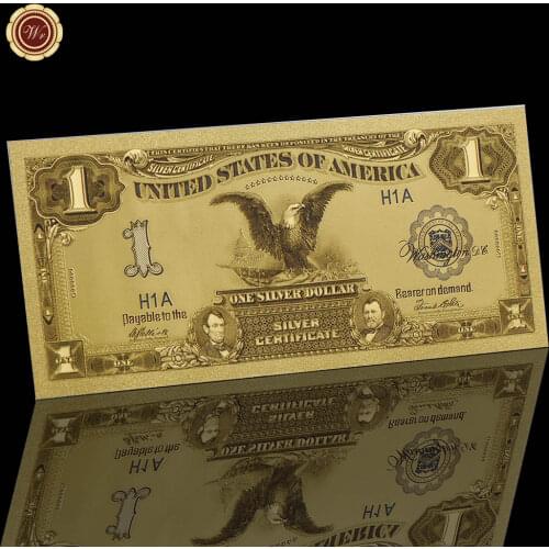1987 Year America Paper Money Copy Bill 1 Dollar Gold Plated Banknote 24K USD Fake Money Dollars Bill for Banknote Hobbyist