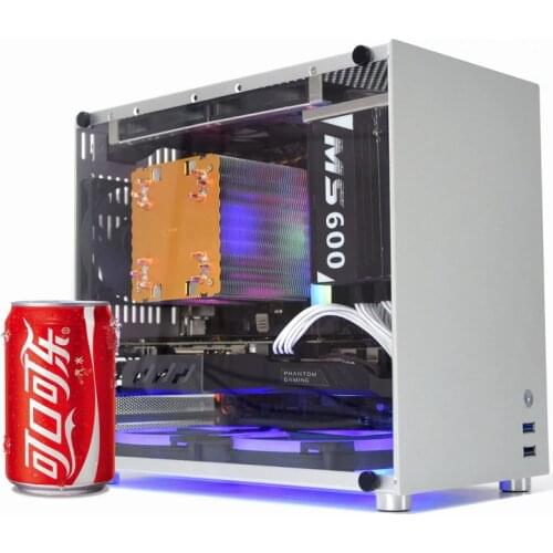 METALFISH S5 Aluminum Computer Case Gaming PC Chassis for microATX/itx 24.5*24.5CM mainboard/SFX power/135mm radiator mid tower