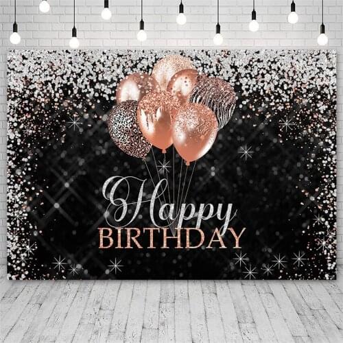 Avezano Happy Birthday Party Backdrop Pink Balloon Diamond Backgrounds Photography Studio Photozone Photocall Photo Props Decor