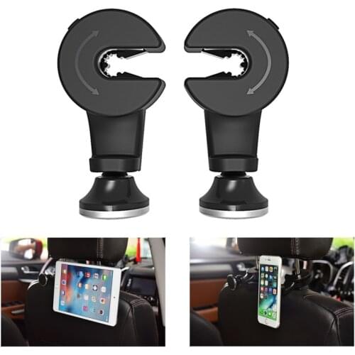 Car Phone Holder Hook 360 Rotate Back Set Headrest Magnetic Tablet Holder Stand For Ipad iPhone X XS 8 Mobile Phone Stand