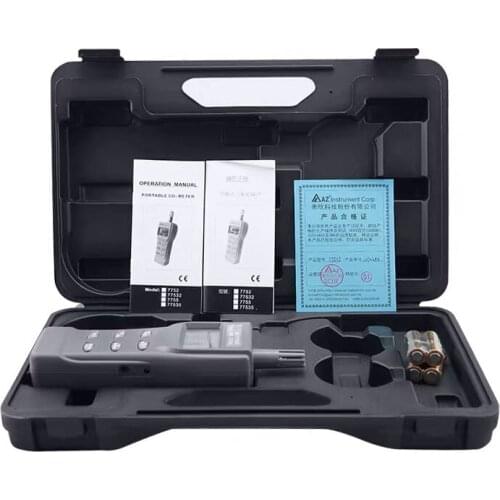AZ77535 Carbon Dioxide CO2 Detector Range 0 ~ 9999 ppm Measuring Temperature, Dew point, Wet Bulb Temperature and Humidity