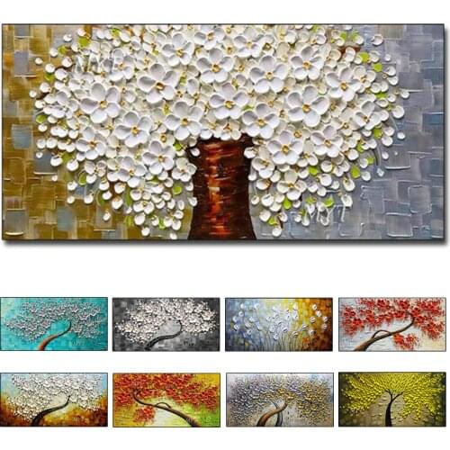 Free Shipping Unframed Colorful Knife Flower 3D Oil Abstract Painting Canvas for Wall Art Picture For Living Room Home Decor