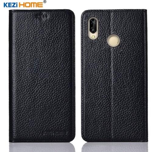 For Huawei Nova 3i case KEZiHOME Litchi Genuine Leather Flip Stand Leather Cover capa For Huawei Nova 3 Phone cases