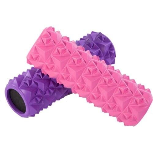 Solid Yoga Column EVA Diamond Pattern Foam Axis Floating Point Muscle Relaxation Roller Mace Yoga Massage Stick foam roller