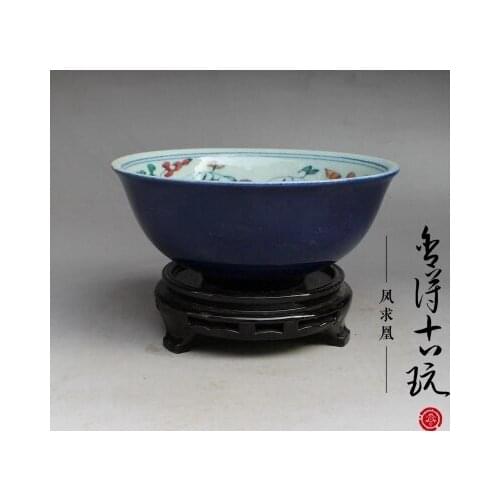 Painted flower bottom porcelain bowl antique and old porcelain