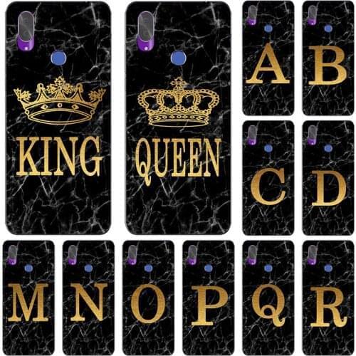 Phone Case for Cubot X19 X18 Plus Max 2 R11 Note S Marble Golden alphabet background Soft Print Cover Fundas