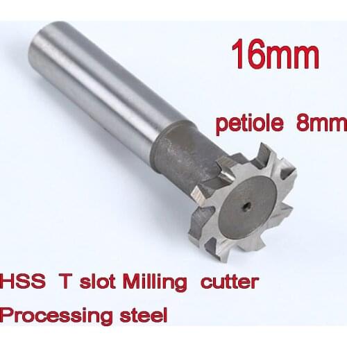 16*3-4-5-6-8mm thickness 10mm petiole 2pcs HSS-LA T slot Milling cutter Processing steel Free shipping