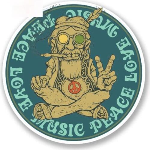 Personality Peace Love Music Sticker Decal Symbol Hippy Weed Camper Car Styling Motorcycle Decal Funny Car Sticker Apply To Car