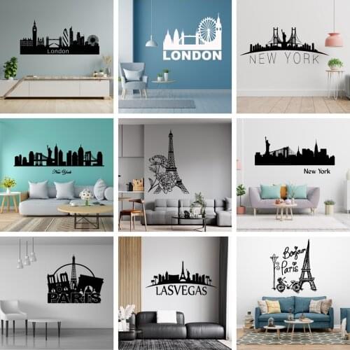 Creative city Wall Art Decal Wall Stickers Pvc Material For Kids Rooms Home Party Decor Wallpaper