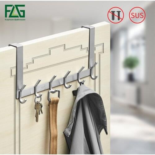 FLG Modern Style Nickel Brushed Clothes Hook Bedroom Backpack Hook Stainless Steel Towel Door Hook Bedroom Hardware Accessories