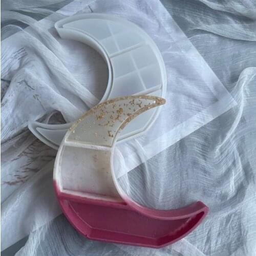 Love \Moon Tray Crystal Epoxy Mold Epoxy DIY Tray Storage Box Decoration storage box Jewelry Silicone Mold