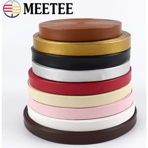 10M Meetee 10mm Wide Synthetic PU Leather rope Ribbon Multicolor Bag Cords DIY Clothes Jewelry Decor Bows Band Necklace Material