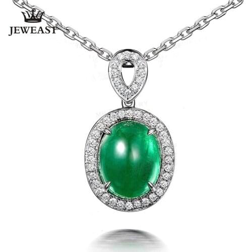 ML Natural emerald 18K Pure Gold Pendant Real AU 750 Solid Gold Upscale Trendy Classic Party Fine Jewelry Hot Sell New 2020