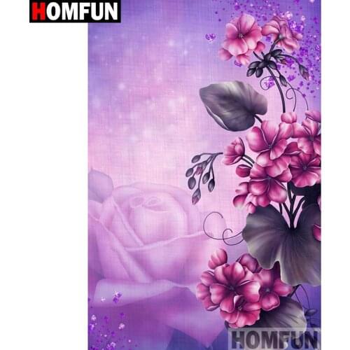 HOMFUN Full Square/Round Drill 5D DIY Diamond Painting "flower" Embroidery Cross Stitch 5D Home Decor A01634