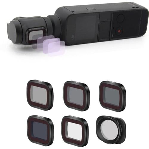 6 in 1 ND8 + ND16 + ND32 + ND64 + CPL + UV Adjustable Polarization Dimming Optical Glass Lens Filter Kits for DJI OSMO Pocket 2
