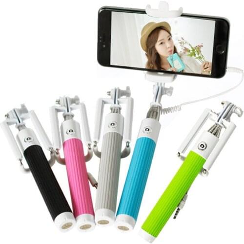 New Extendable Universal Handheld Selfie Stick Monopod Self Stick For Iphone For Samsung Xiaomi lenovo HTC Wired Selfie Monopod