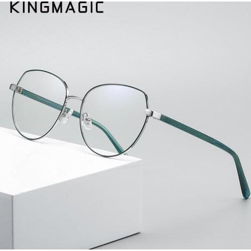 KINGMAGIC Blue Light Blocking Glasses for Men Women Alloy Metal Frame Anti Radiation Glasses Computer Glasses